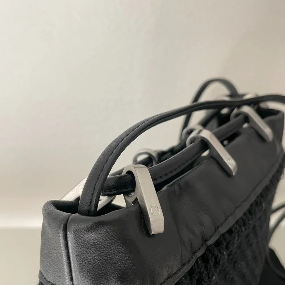 Rag & Bone Crochet Leather Trim Bucket Bag - Picture 6 of 7